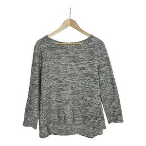 Per Se Sport Women's Gauze Black & White Sweater| Sz L | 85% Cotton | Minimalist